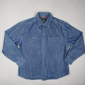 Marmot Mens XL Blue Chambray Long Sleeve Button Down Utility Shirt C52550 2014